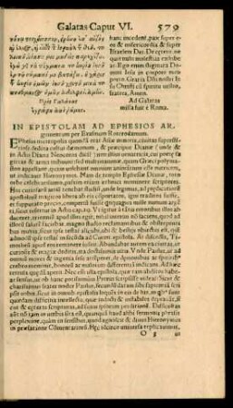 In Epistolam Ad Ephesios Argumentum ...