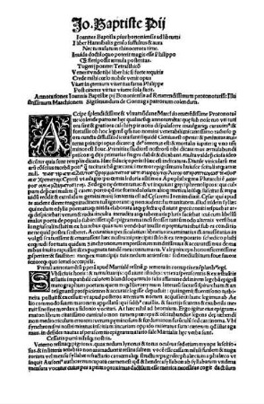 [Joannis Baptistæ Pii Bononien[sis] Annotationes priores.]