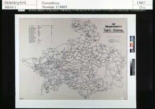 Wegeentfernungskarte des Bergamtsreviers Teplitz - Schönau [Teplice - Sanov]