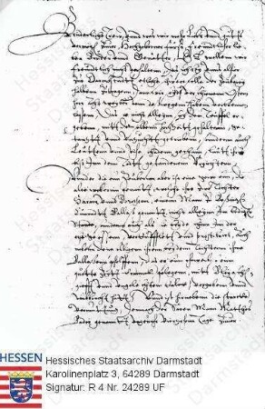 Georg I. Landgraf v. Hessen-Darmstadt (1547-1596) / Brief Landgraf Georgs I. an seinen Bruder Landgraf Wilhelm IV. in Kassel über die Hinrichtung von 'Hexen' in Darmstadt