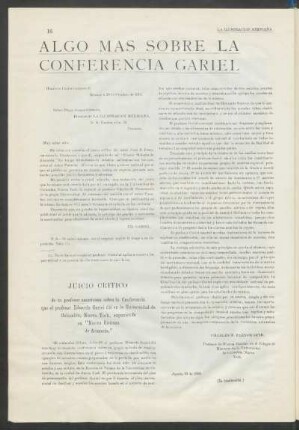 Juicio crítico : De un profesor americano sobre la conferencia que el profesor Eduardo Gariel dió en la Universidad de Columbia, Nueva York, exponiendo su "nuevo sistema de armonía"