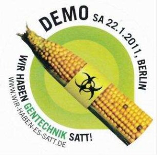 Demonstration anlässlich des Lebensmittelskandals: Dioxin in Eiern und Fleisch auf Grund von verseuchtem Tierfutter
