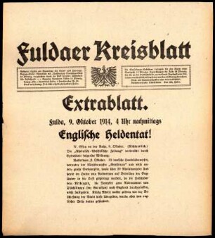 Zweite Ausgabe vom Freitag, den 09. Oktober 1914.
