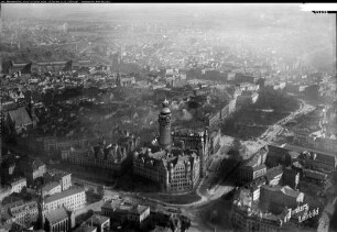 Leipzig, Innenstadt, Neues Rathaus, Thomaskirche, Lenné-Anlage, Bahnhof