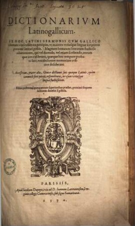 Dictionarium latinogallicum