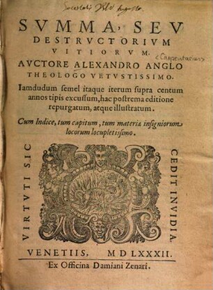 Summa : seu destructorium vitiorum