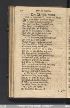 Der XLVIII. Psalm.