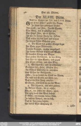 Der XLVIII. Psalm.