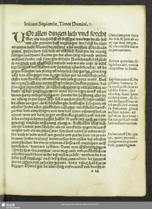 Initium Sapientiae, Timor Domini