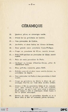 Céramique (Nr. 35-49)