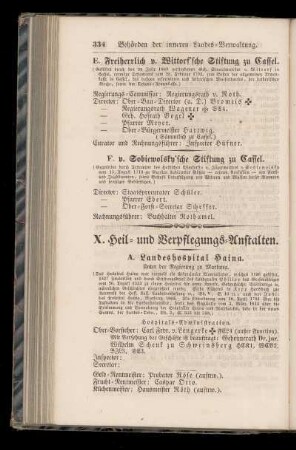 X. Heil= und Verpflegungs=Anstalten.