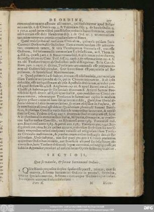 Sectio II. Quae sit materia, & forma Sacramenti Ordinis.