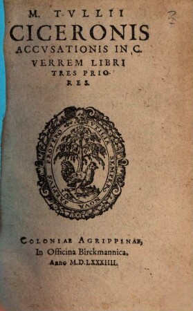 Accusationis in C. Verrem libri Tres Priores
