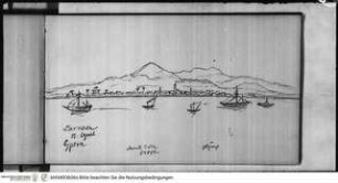 Skizzenbuch Vorderasien, Palästina, Zypern, Küstenlandschaft von Zypern