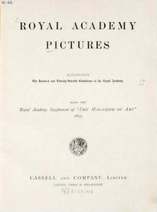 Royal Academy pictures and sculpture : ill. the ... exhibition of the Royal Academy. 1895 = Exhibition 127