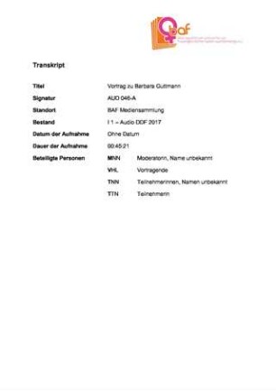 Vortrag Barbara Guttmann "Frauen in der Kommunalpolitik der Nachkriegszeit (1945 - 1955). Beispiel Karlsruhe" auf der Tagung "Geschlecht. Macht. Arbeit" des Vereins "Frau und Geschichte Baden-Württemberg" in Bad Boll 5/5