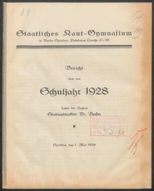 1928/29: Bericht ... - 1928/29