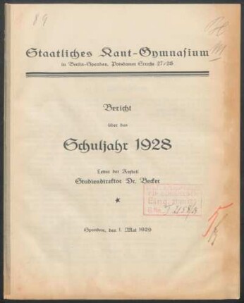 1928/29: Bericht ... - 1928/29