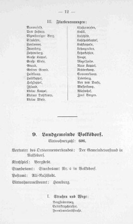 9. Landgemeinde Volksdorf.