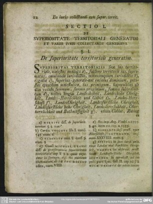 Sectio I. De Superioritate Territoriali Generatim Et Variis Iuris Collectandi Generibus