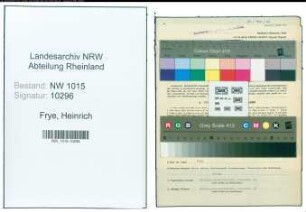 Entnazifizierung Heinrich Frye , geb. 21.10.1900 (Stadtinspektor)