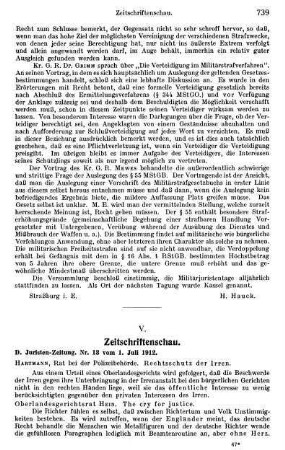 739-744, D. Juristen-Zeitung. 1912/1913