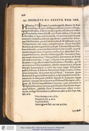 137. Henricus VII. CXXXVII. Rom. Imp.