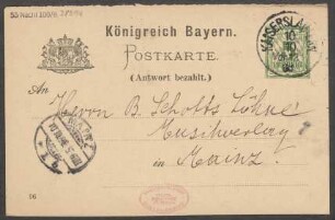 Brief an B. Schott's Söhne : 10.10.1896