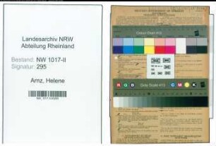 Entnazifizierung Helene Arnz , geb. 01.09.1905 (Verkaeuferin)