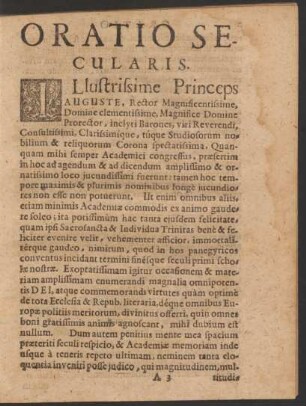 Oratio Secularis.