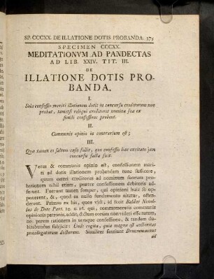 375-385, Sp. 320. De Illatione dotis probanda