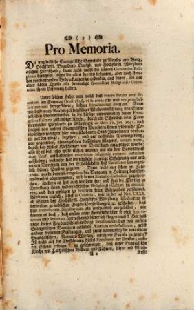 An ein Hochpreißliches Corpus Evangelicorum, unterthänigstes Memoriale der Evangelischen Gemeinde zu Neuses am Berg, de dato 13. Mart. 1769. dasige Religions-Beschwerden betreffend : Dictatum Regensburg den 18. April 1769. per Chur-Sachsen
