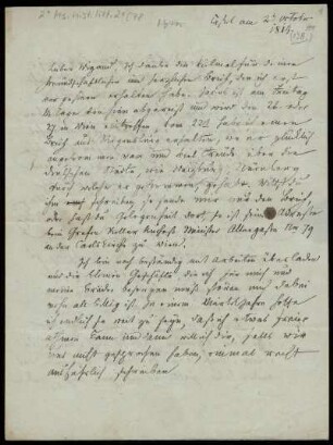 Brief von Wilhelm Grimm an Paul Wigand