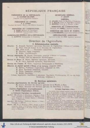Autorités, établissements, organisations diverses et sociétés agricoles en Alsace et Lorraine.