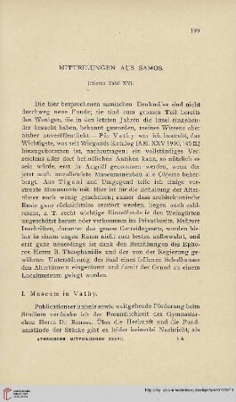 37: Mitteilungen aus Samos