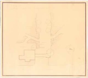 Hakeburg (Wohnsitz des Reichspostministers), Kleinmachnow: Umgestaltung am Eingangshof: Lageplan 1:100