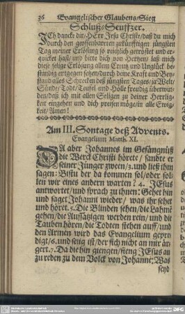 Am III. Sontage deß Advents