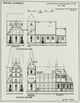 Rostock, Evangelische Kirche Sankt Marien, Entwicklung der Bauabsichten vor 1398