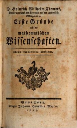 Erste Gründe aller mathematischen Wissenschaften