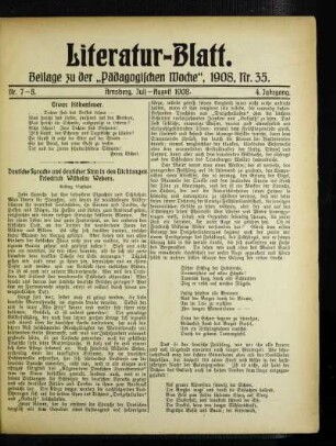 Deutsche Sprache und deutscher Sinn in den Dichtungen Friedrich Wilhelm Webers