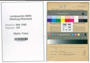 Entnazifizierung Franz Martin , geb. 19.06.1901 (Steuerinspektor)