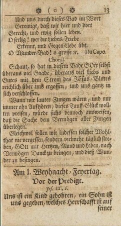 Am I. Weyhnacht-Feyertag.