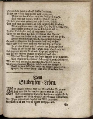 Vom Studenten-Leben