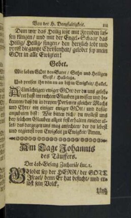 Am Tage Johannis des Täuffers.