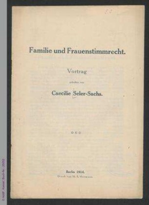 Familie und Frauenstimmrecht