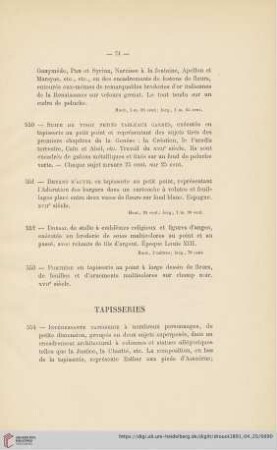 Tapisseries (Nr. 554 - 559)