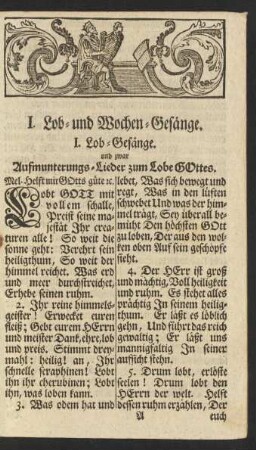 I. Lob-Gesänge ...