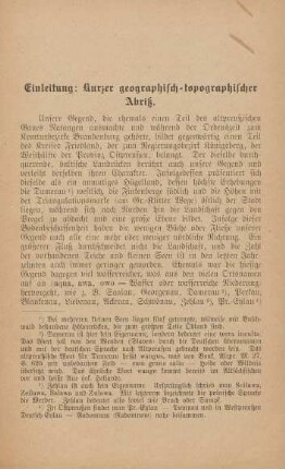 Einleitung: kurzer geographisch-topographischer Abriß