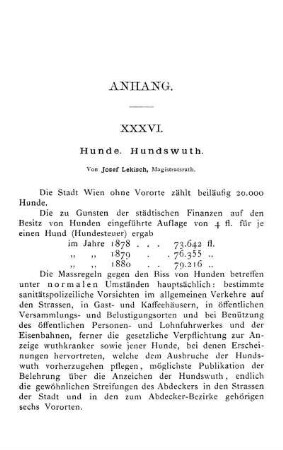 XXXVI. Hunde. Hundswuth.