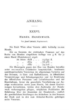 XXXVI. Hunde. Hundswuth.